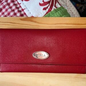 Furla Cherry Red Women's Bifold Wallet Vintage